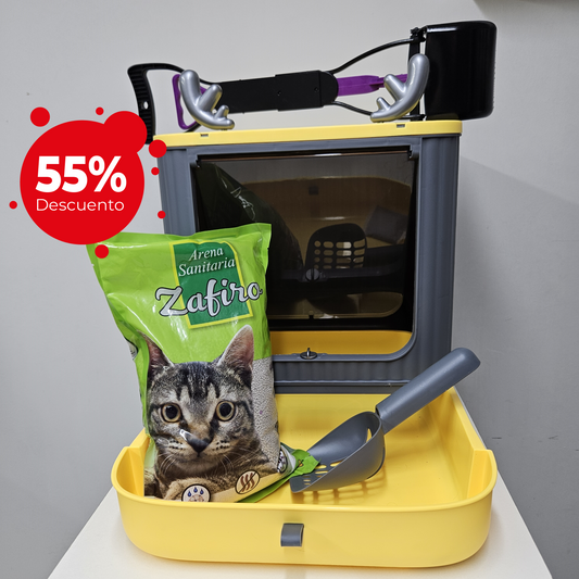 😺“Arenero Cerrado Box para Gatos – Sin Olores y Sin Arena Fuera | ¡Incluye Regalos y Envío Gratis a Santiago!+ 1 Arena + 2 Palas  🐾